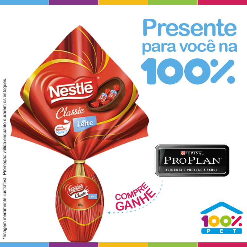 10 primeiros clientes que comprarem Pro Plan 15kg, ganham 01 ovo de páscoa Nestlé 200g.
